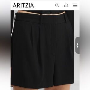 Babaton Aritzia Black High-Waist Tailored Shorts